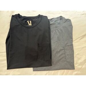 Lot 2 Vuori Tradewind Performance Tees Mens M Black Gray Pocket Shirts V109
